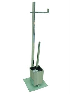 Porte-brosse de toilette autoportant chromé pour salle de bain - Product Image 2