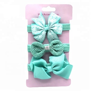 Commercio all'ingrosso hairband circa del bambino hairband della ragazza con rosa un glitter bow hairband - Product Image 2