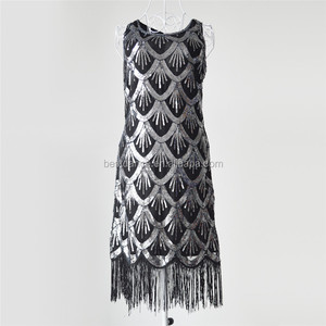 <span class=keywords><strong>Robe</strong></span> à rabat à franges avec perles et paillettes, 1920, décor artistique de bestdanse, vintage, Costume Gatsby, sarcelle, perles - Product Image 5