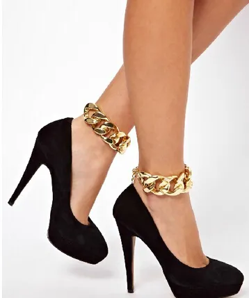 India gold Exaggerate Gold Charms anklets เท้า