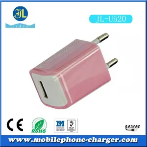 China fornecedor USB adaptador AC novo barato 1A rodada pin rosa cor sem fio carregador de parede para senhoras