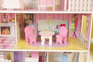 WEIFU 3 <span class=keywords><strong>pisos</strong></span> de madera de los niños grandes de Casa de muñeca con mucho muebles - Product Image 5