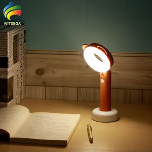 IMYCOO 90 Degree Adjustable Rechargeable Led Animals Reading Desk Lamp Mini USB Table Ring Lamp For Children