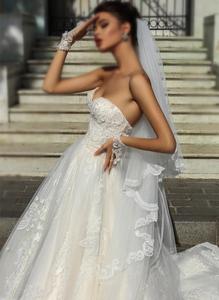 Abito Da Sposa Marca Vestido de baile Vestido de novia de encaje sexy <span class=keywords><strong>con</strong></span> velo <span class=keywords><strong>para</strong></span> <span class=keywords><strong>Bodas</strong></span> de Dubai - Product Image 4