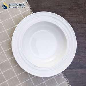 2017 Vuelos <span class=keywords><strong>Baratos</strong></span> de China Creuse Assiette de Porcelana Plato Hondo Plato Redondo Con Borde - Product Image 2