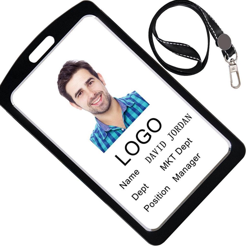 Wholesale Name Tag Lanyard With Id Card Badge Holder Fashion Id Card Holder for Employees Vertical Id Card Holder Image 5