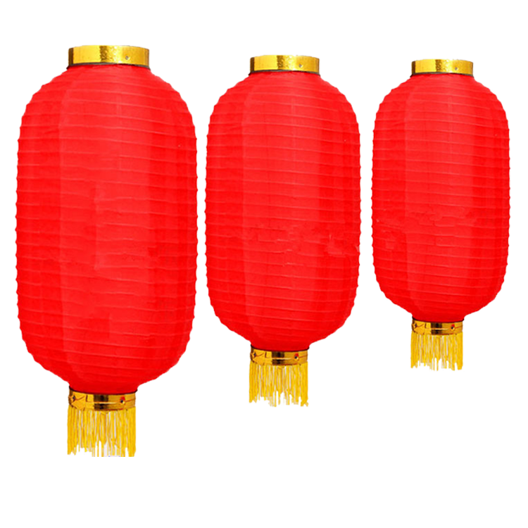 Traditional Chinese New Year Red Hanging Nylon Fabric Lantern