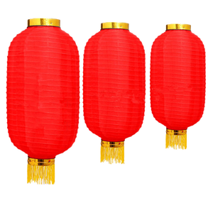 Đèn Lồng Truyền Thống Trung Quốc Treo Bằng Vải Nylon Màu Đỏ - Product Image 1