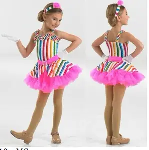 J000077Child Rosa Viola Lycrial di Balletto Costume di Ballo Tutu Body Dress