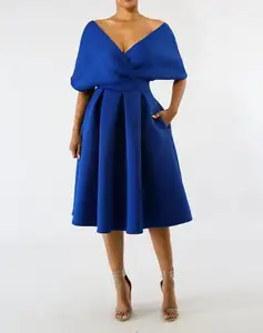 Modèle de robe à manches courtes avec col en V pour femme, tenue Sexy, africaine, à la mode,