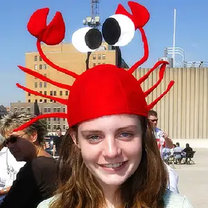 批发万圣节嘉年华花式礼服成人派对 Lobster Hat 帽