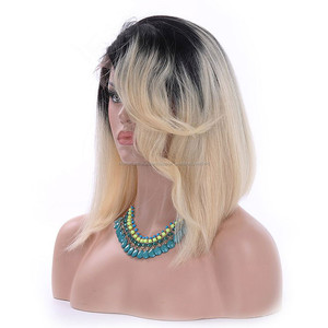 Dropshipping remy bob coiffures <span class=keywords><strong>coupe</strong></span> de lutin court avant de lacet perruque pour femmes nouveau style ombre perruques - Product Image 3
