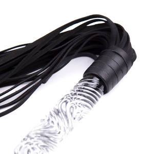 50cm Echtes Leder Sexy Erwachsenenspielzeug Lange Glasgriff-Peitsche Kristall-<span class=keywords><strong>Penis</strong></span> Lederpeitsche Glas-Dildo Masturbations-Sexpeitsche - Product Image 3