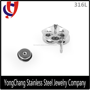 Plata de ley 925 medicado acero flor pendiente del perno prisionero piercing del oído con piedras preciosas - Product Image 5