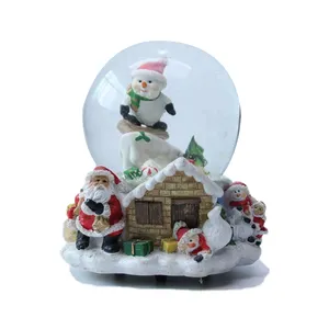 Resin Souvenir Gift Life Size Glass Christmas Snow Globe With Music Water Ball