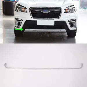 Car Accessories Exterior Decoration ABS Chrome Front Bumper Skid Molding Cover Trim For Subaru Forester 2019 Car-styling