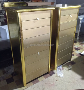 QZ-R808A de muebles de belleza para uñas con carrito de belleza de color dorado - Product Image 1
