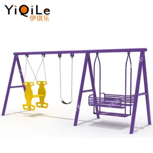 Thương Mại Wrought Sắt Patio Swing Trẻ Em Ngoài Trời Swing Sets Đối Với Người Lớn