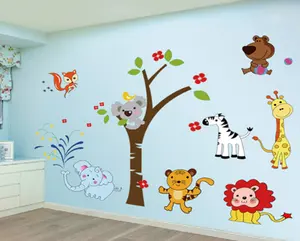 Adesivi <span class=keywords><strong>Murali</strong></span> 3D Rimovibili di Alta Qualità con <span class=keywords><strong>Animali</strong></span> per Camerette dei Bambini - Product Image 1