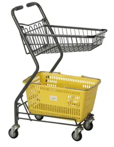 Kleine Winkelen Trolley Hand Push Cart Voor Supermarkt