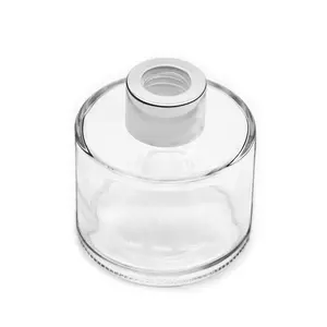 In Voorraad 4Oz 120Ml Clear Aroma Fles Glas Parfum Reed Diffuser Ronde Glazen Fles Met Aluminium Cap