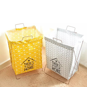 Folding Laundry Washing Basket Bag 3 Section Laundry Hamper Sorter laundry basket foldable