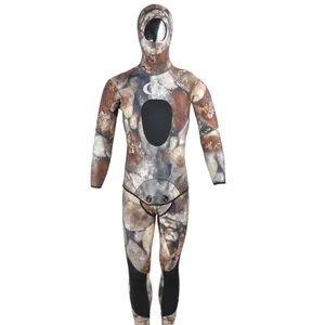 5mm neoprene two pieces spearfishing fishing waders long diving wetsuit