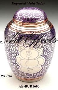 Engraved <b>Teddy</b> Bear Brass Baby Cremation Urns Luxury Customizable Eco-Friendly Infant Memorial Ashes Urn - Product Image 2