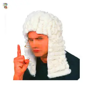 <span class=keywords><strong>Perruque</strong></span> synthétique pour homme adulte, style colonial, blanc bouclé, avocat, <span class=keywords><strong>juge</strong></span>, HPC-0046 - Product Image 1