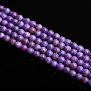 Wholesale round purple sugilite gemstone beads