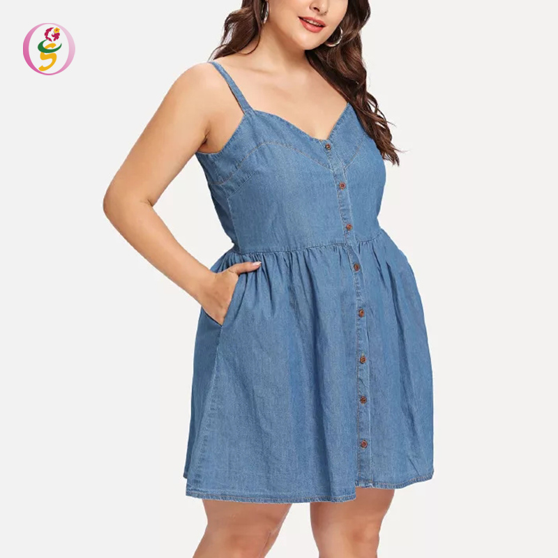 fitted flannel dress Flared denim mini dress SELF PORTRAIT Blu