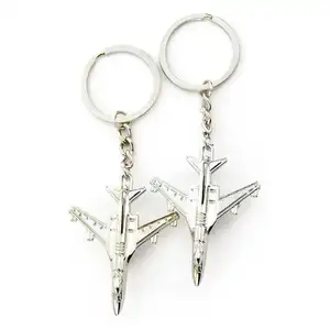 Souvenir Personalized Key Ring 3D Airplane Aircraft Keyring Key Chain Logo Metal Custom Keychain