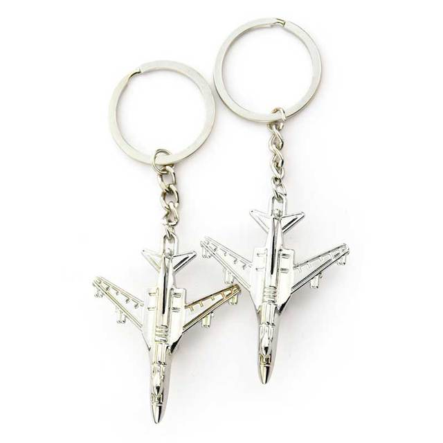 Souvenir Personalized Key Ring 3D Airplane Aircraft Keyring Key Chain Logo Metal Custom Keychain