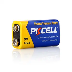 PKCELL Baterai Tugas Berat 9V Baterai Kering 6F22 9V Baterai untuk Mainan Kamera Pengendali Jarak Jauh