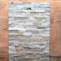 Moins cher doré blanc carrelage brique placage culture pierre en gros revêtement mural gris Beige Quartz rebord pierre