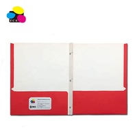 Porte-documents en papier de haute qualité, format A4, avec deux poches et 3 anneaux, de couleur assortie, de la marque TCS, respectueux de l'environnement, avec inscription rouge « A »