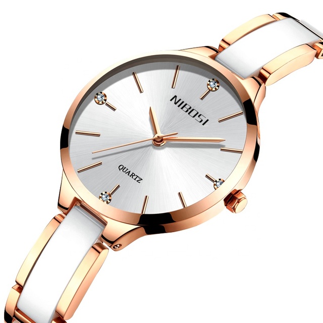 NIBOSI 2330 Women Watches Top Brand Luxury Diamond Fashion Ladies Watches Simple Ceramic Female Quartz Watch Dropshipping