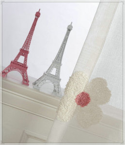 Rideaux brodés fleurs roses voilage <span class=keywords><strong>brise</strong></span> <span class=keywords><strong>bise</strong></span> - Product Image 3