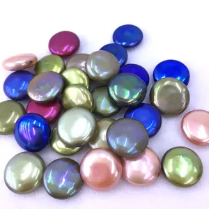 Fabrication de bijoux sans trous, perles multicolores lisses des deux côtés AAA, 14 — 15mm, vente en gros, livraison gratuite