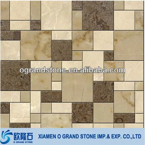 natural golden yellow stone wall marble mosaic tile