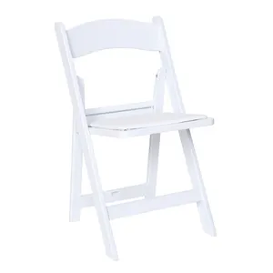 Atacado Modern Outdoor Branco Plástico Folding Dining Chair Tiffany Chiavari Estilo para Banquete Event Hotel Feito de resina