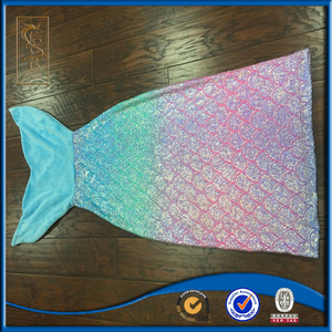 Franela Súper suaves y cálidos lana ganchillo <span class=keywords><strong>Amazon</strong></span> Mermaid cola Manta - Product Image 1
