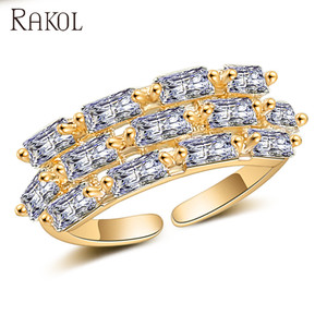 RAKOL RP250 cool style crystal cubic zirconia CZ Square wedding <strong>diamond</strong> <strong>ring</strong> for women - Product Image 3