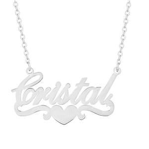 Colliers ras du cou à chaîne à maillons en acier inoxydable personnalisés à la mode pour hommes et femmes pendentif nom personnalisé avec <span class=keywords><strong>symbole</strong></span> chrétien coeur - Product Image 2