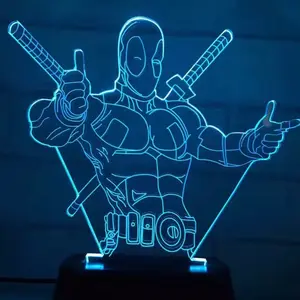 Marvel 3d Led Lamp Muur Nachtlampje Voor Speels Aanwezig Acryl Houder Groothandel Bijbel Vers Maan Basis Illusie Natal Anime