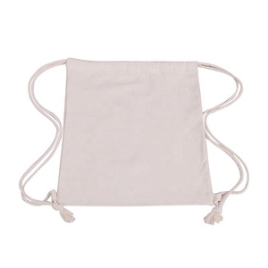 Bán Buôn Tùy Chỉnh In Logo Khuyến Mại Tái Sử Dụng Eco <span class=keywords><strong>Cotton</strong></span> Canvas Dây Kéo Ba Lô Phòng Tập Thể Dục Sack Pack Bag - Product Image 6