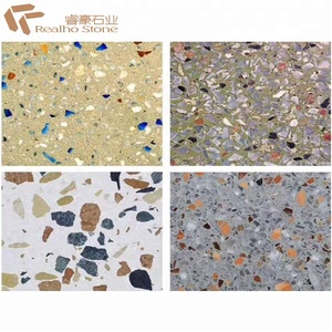 Table en <span class=keywords><strong>terrazzo</strong></span> avec dessus en verre blanc/bleu/rouge - Product Image 3