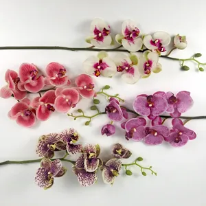 Fleurs d'orchidées artificielles, 7 têtes par lot, toucher réaliste, de haute qualité pour décoration de salon