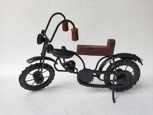 Jouet miniature décoratif en fer, en bois, pour vélo, jouet artisanal - Product Image 2