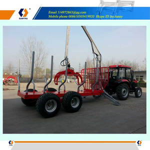 12 T hydraulique remorque forestière avec télescopique grue, log remorque avec grappin - Product Image 6